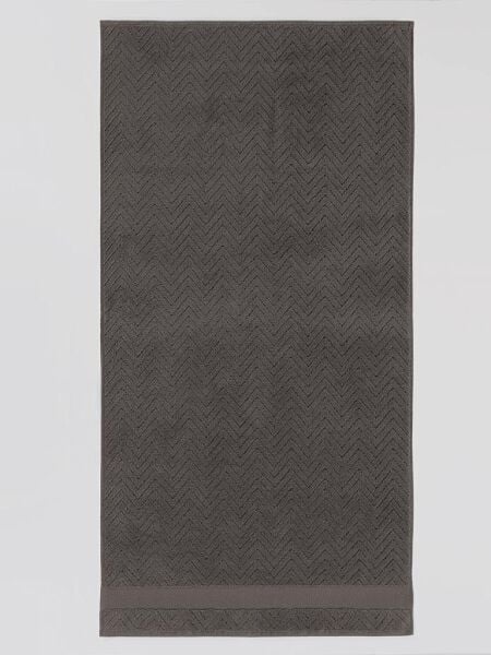 Pamuk Tekli Havlu Jakarlı Karna Premıum Zander - 50 x 90 Gri - 50 X 90