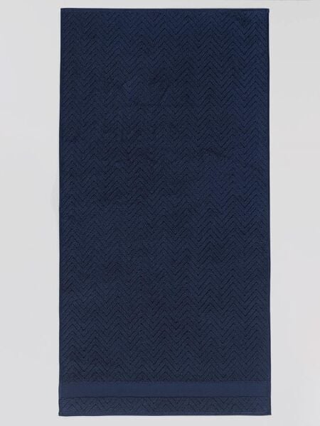 Pamuk Tekli Havlu Jakarlı Karna Premıum Zander - 50 x 90 Lacivert - 50 X 90