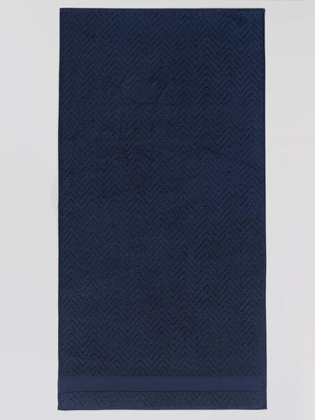 Pamuk Tekli Havlu Jakarlı Karna Premıum Zander - 50 x 90 Lacivert - 50 X 90