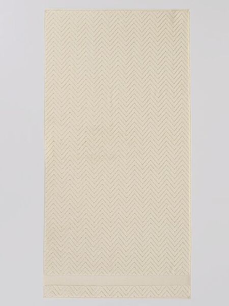 Pamuk Tekli Havlu Jakarlı Karna Premıum Zander - 50 x 90 Krem - 50 X 90
