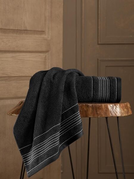 Cotton Ladin Banyo Havlusu 90x150 Siyah - 90 X 150