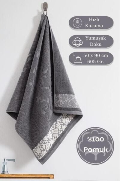 Pamuk Tekli Havlu Jakarlı Karna Premıum Sıbell - 50 x 90
