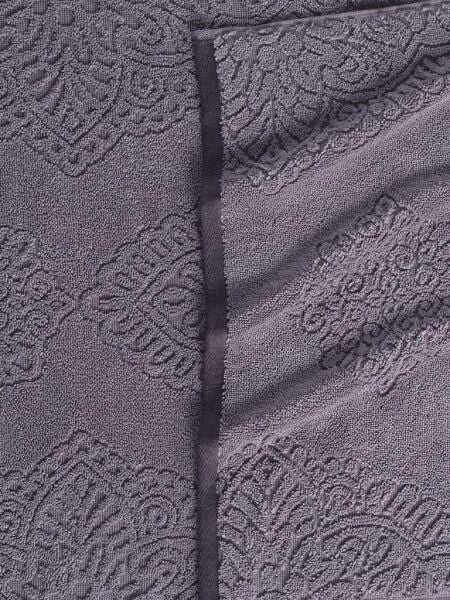 Pamuk Tekli Havlu Jakarlı Karna Premıum Vance - 70 x 140 Lila - 70 X 140