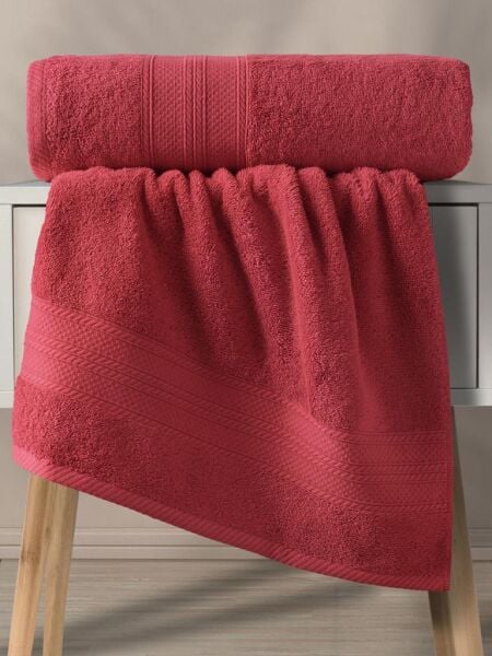 Karna Solid Pamuklu Havlu Seti 70x140 Kırmızı