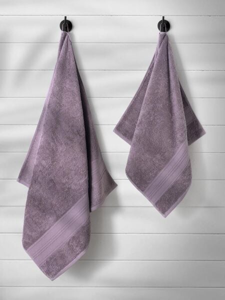 Karna Solid Pamuklu Havlu Seti 70x140 Lila