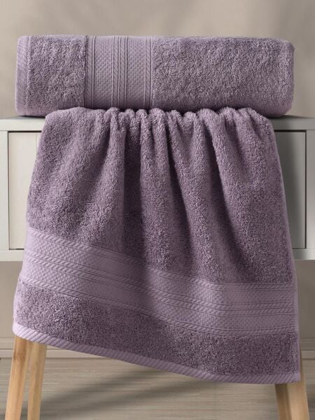 Karna Solid Pamuklu Havlu Seti 70x140 Lila