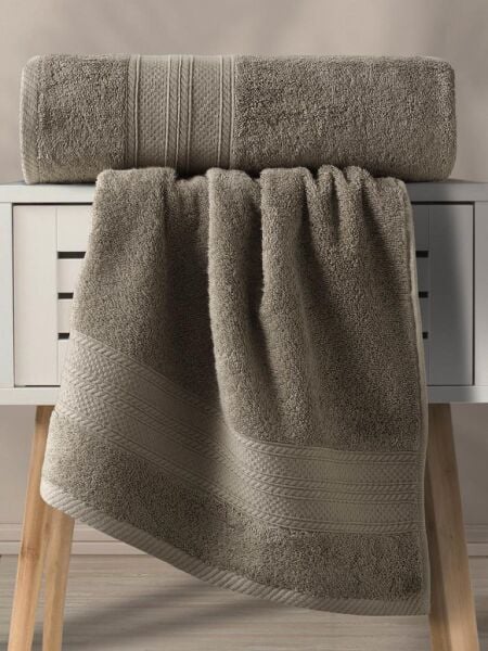 Karna Solid Pamuklu Havlu Seti 70x140 Kahverengi