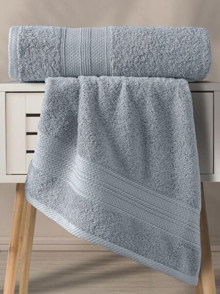 Karna Solid Pamuklu Havlu Seti 70x140 Gri