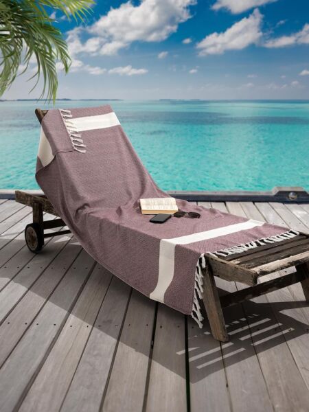  KH3967-5 Ege Esintisi Peştemal  Plaj Havlusu 90x170 cm Yumuşak Dokulu, Hızlı Kuruyan Üstün Kalite KH3967-5 Bordo - 90 X 170