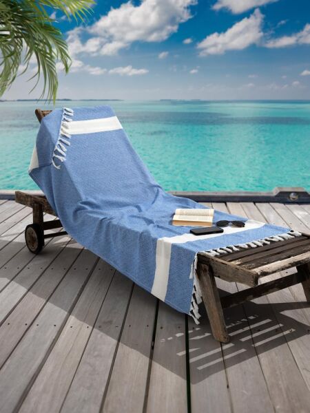  KH3967-5 Ege Esintisi Peştemal  Plaj Havlusu 90x170 cm Yumuşak Dokulu, Hızlı Kuruyan Üstün Kalite KH3967-5 Mavi - 90 X 170