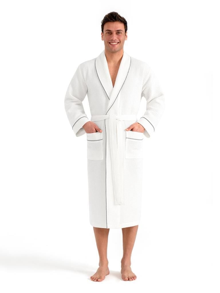 Torshon Pamuk Bornoz Salyaka Aleron Serisi Beyaz - 3XL