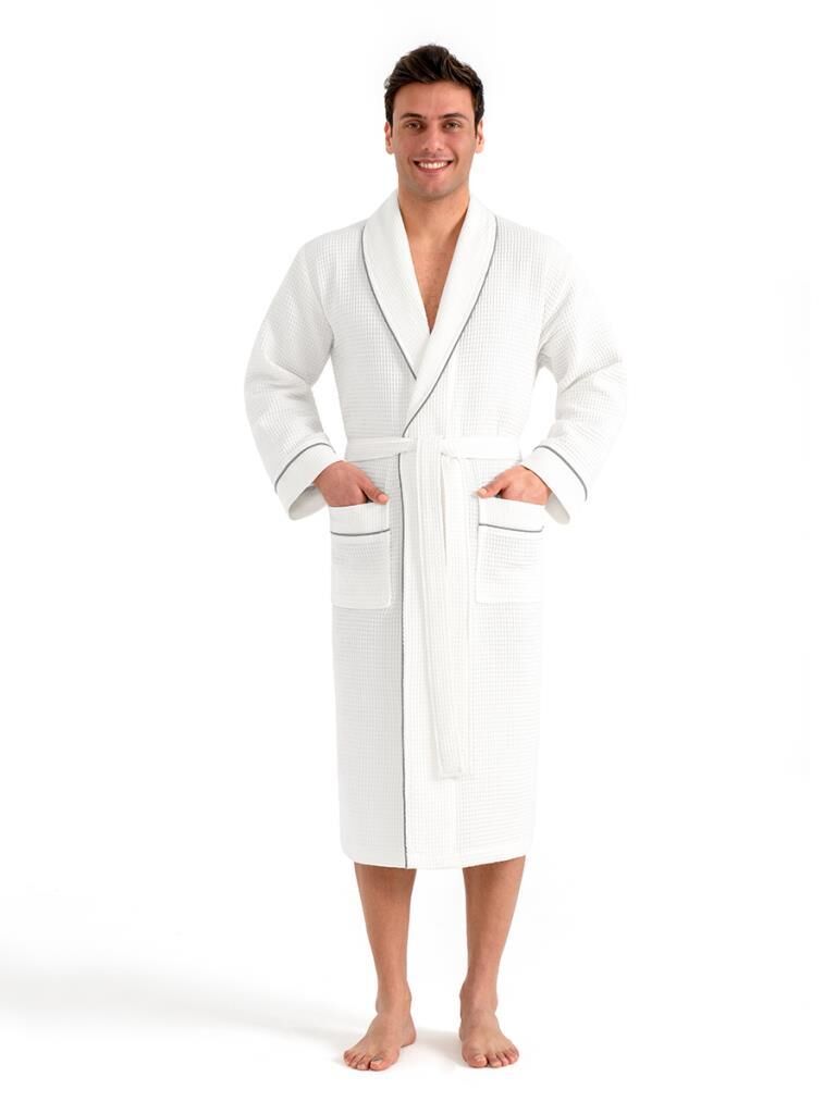 Torshon Pamuk Bornoz Salyaka Aleron Serisi Beyaz - 3XL