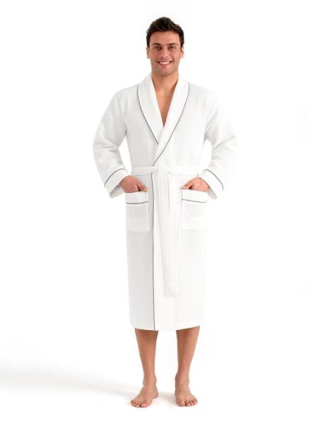 Torshon Pamuk Bornoz Salyaka Aleron Serisi Beyaz - 3XL