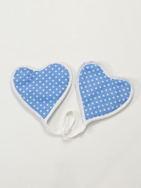 Puantiyeli Mutfak Seti 3’lü – Su Geçirmez Isıya Dayanıklı Önlük + Eldiven + Tutacak Mavi - 50 X 70