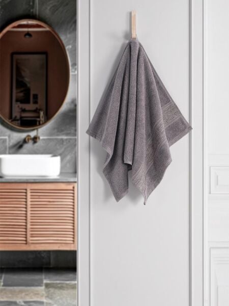 %100 Cotton Saç Havlusu Maura 50x90 cm Gri - 50 X 90