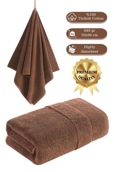 Cotton %100 Banyo Havlusu 50x90 cm Koyu Kahverengi - 50 X 90