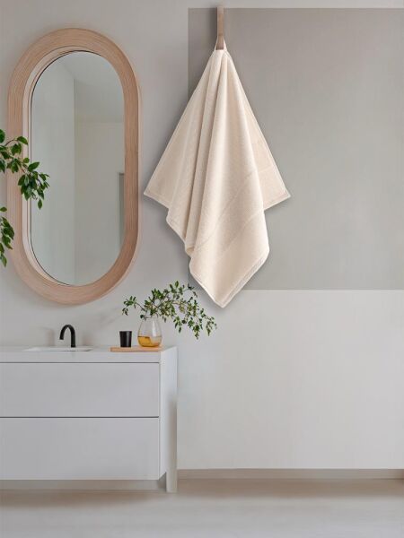 Cotton %100 Banyo Havlusu 50x90 cm Krem - 50 X 90