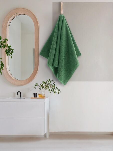 Cotton %100 Banyo Havlusu 50x90 cm Yeşil - 50 X 90