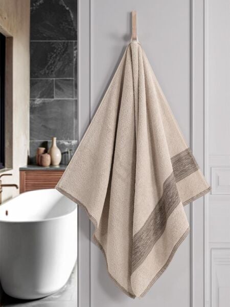 %100 Cotton Saç Havlusu Maura 70x140 cm Bej - 70 X 140