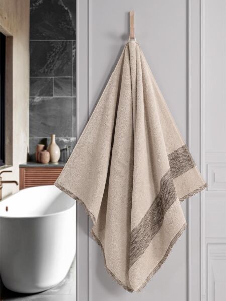 %100 Cotton Saç Havlusu Maura 70x140 cm Bej - 70 X 140