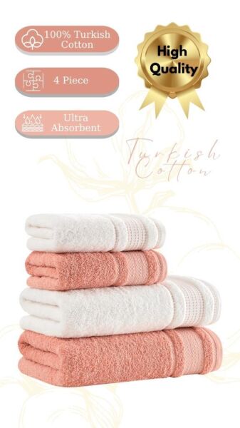 Premium 4 lü Havlu Seti Ladin 50x90/70x140 cm Asorti-4 - 70 X 140