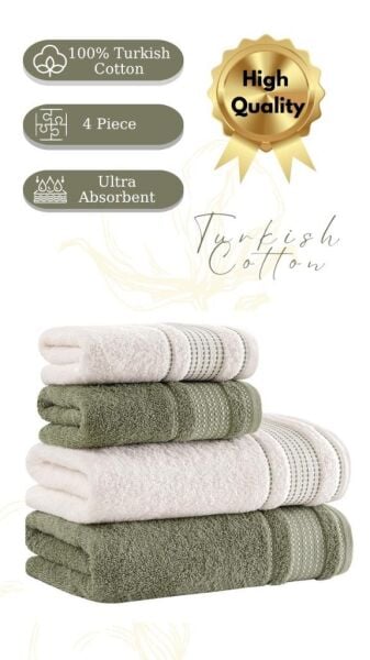 Premium 4 lü Havlu Seti Ladin 50x90/70x140 cm Asorti-5 - 70 X 140