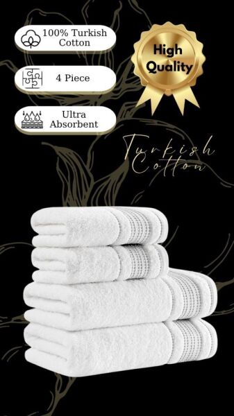 Premium 4 lü Havlu Seti Ladin 50x90/70x140 cm Asorti-7 - 70 X 140