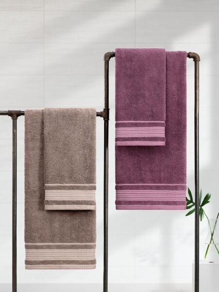 Premium 4 lü Havlu Seti Ladin 50x90/70x140 cm Asorti-10 - 70 X 140