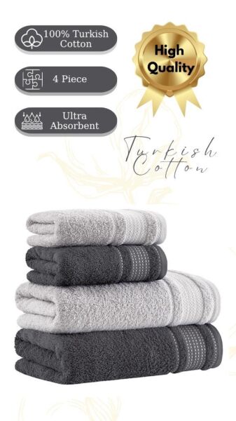 Premium 4 lü Havlu Seti Ladin 50x90/70x140 cm Asorti-13 - 70 X 140