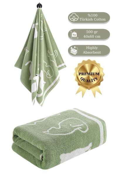 Cotton Havlu Kedi Desen Karna 500 Gr. 40x60 Cm Asorti-3 - 40 X 60