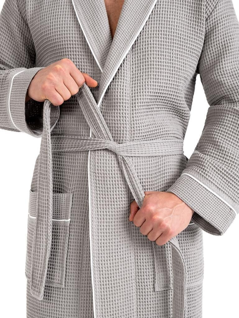 Torshon Pamuk Bornoz Salyaka Aleron Serisi Gri - XL