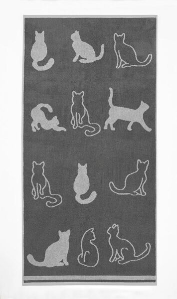 Cotton Havlu Kedi Desen Karna 500 Gr. 40x60 Cm Asorti-1 - 40 X 60