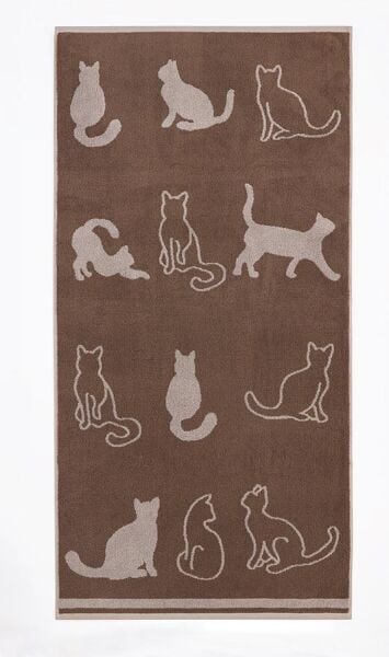 Cotton Havlu Kedi Desen Karna 500 Gr. 40x60 Cm Asorti-2 - 40 X 60
