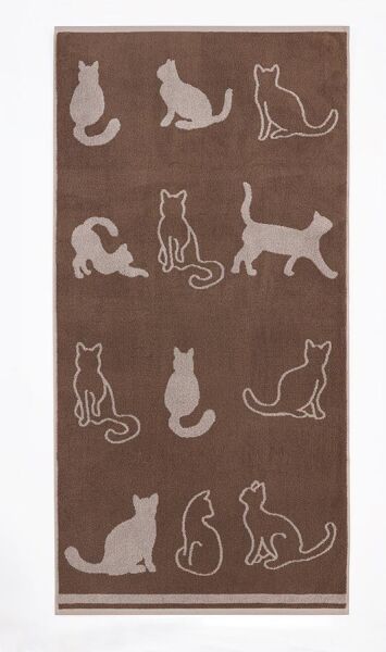 Cotton Havlu Kedi Desen Karna 500 Gr. 40x60 Cm Asorti-2 - 40 X 60