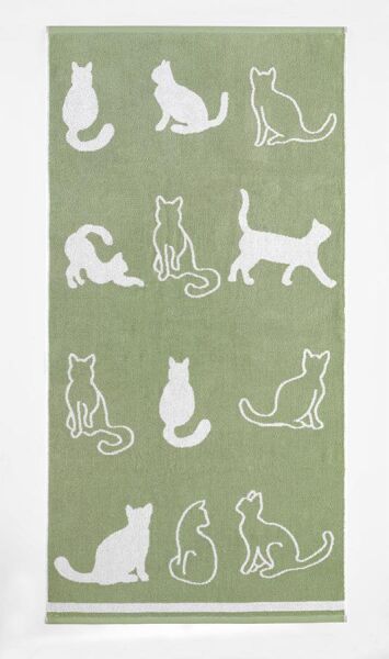 Cotton Havlu Kedi Desen Karna 500 Gr. 40x60 Cm Asorti-3 - 40 X 60