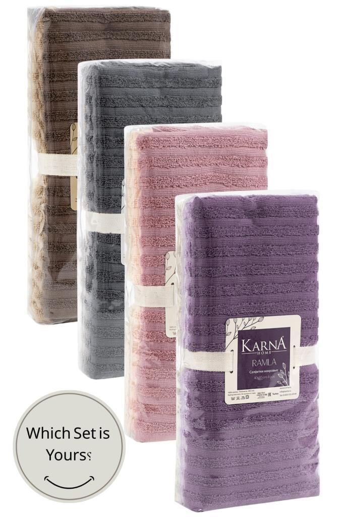Mutfak Havlu Şal Seti 4 lü Ramla SoftLine Çizgili Dokuma Renkli - 40x65 cm Asorti-2 - 40 X 65