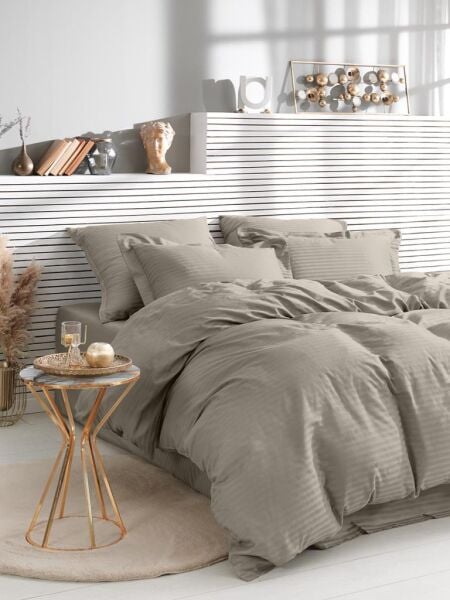 Çift Kişilik Cotton Çizgili Nevresim Takımı 200x220