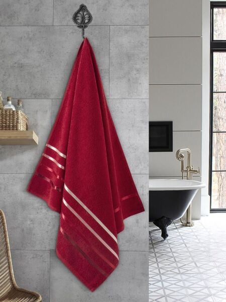 Pamuk Havlu Tekli Premium Bale Premium Kalite 70x140 Kırmızı