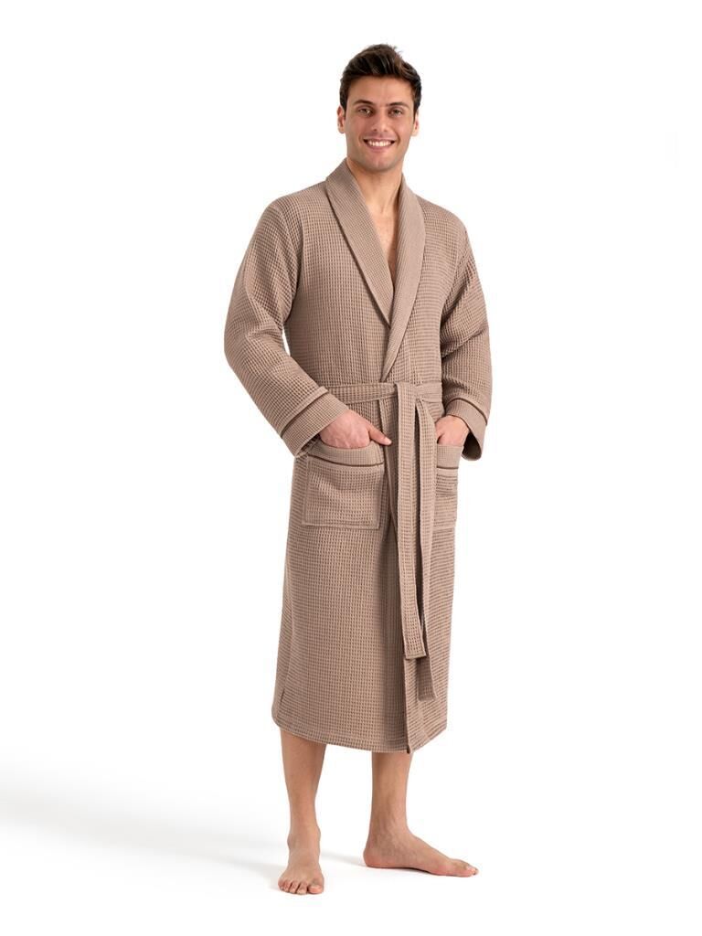 Torshon Pamuk Bornoz Salyaka Aleron Serisi Sütlü Kahve - 2XL