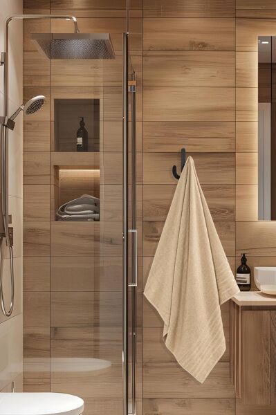 4 Lü Banyo Havlusu Seti Dora Bej - 70x140