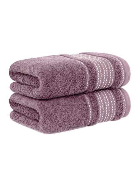 Pamuk Havlu Ladin Yumuşak ve Su Emici Banyo Havlusu 50x90 Mürdüm - 50 X 90