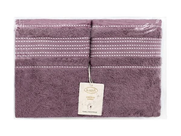 Pamuk Havlu Ladin Yumuşak ve Su Emici Banyo Havlusu 50x90 Mürdüm - 50 X 90