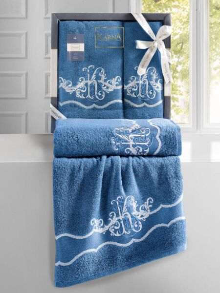 Cotton Nakışlı Adven Havlu Takımı 50x90