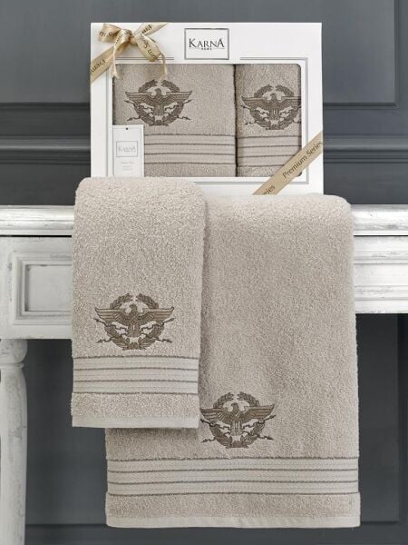 Cotton Nakışlı Kavell Havlu Takımı 50x90