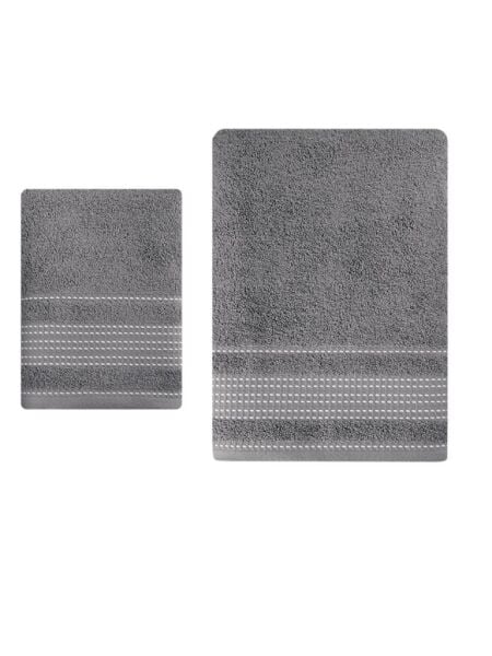 Pamuk Havlu Takımı 2 li Ladin 50x90/70x140 cm 50 X 90 - Kapuçino