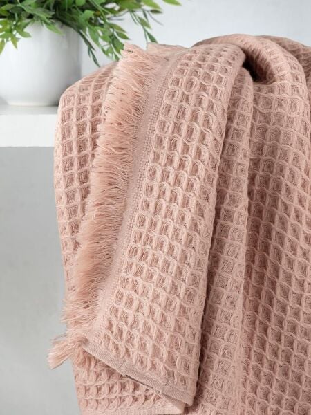 Gofre Dokulu Pamuk Havlu Takımı Yumuşak ve Hızlı Kuruyan 70x140