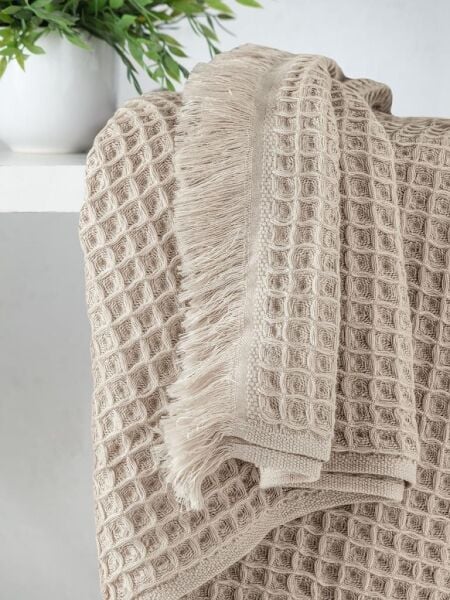 Gofre Havlu Karna 50x90 50 X 90 - Sütlü Kahverengi